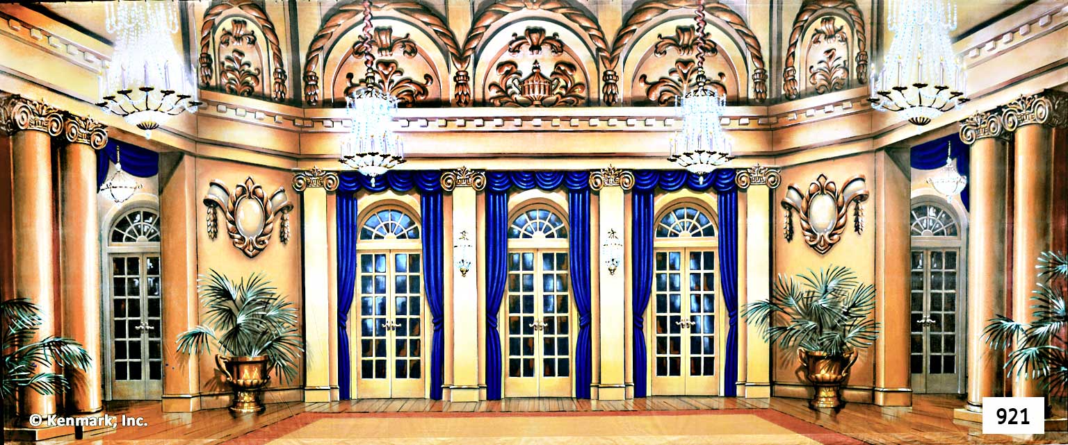 35 Blue Draped Ballroom
